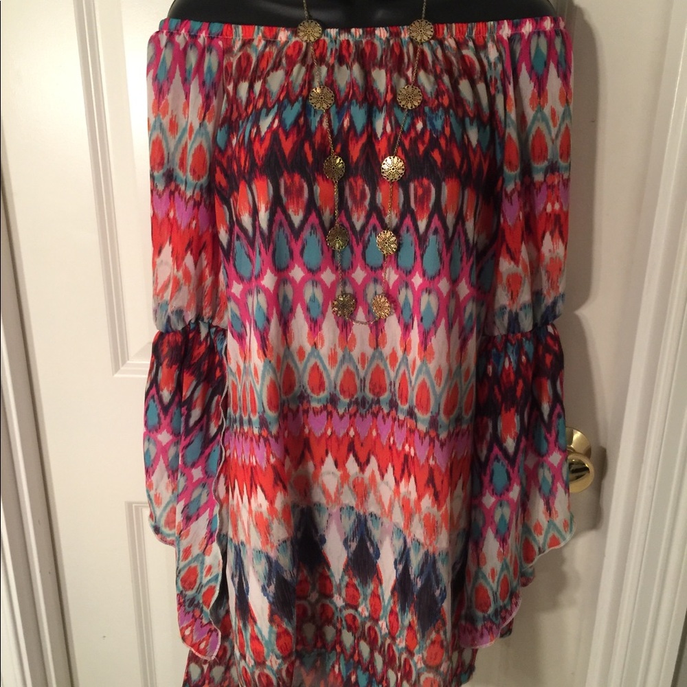 Off the Shoulder Flutter Sleeve Dress
